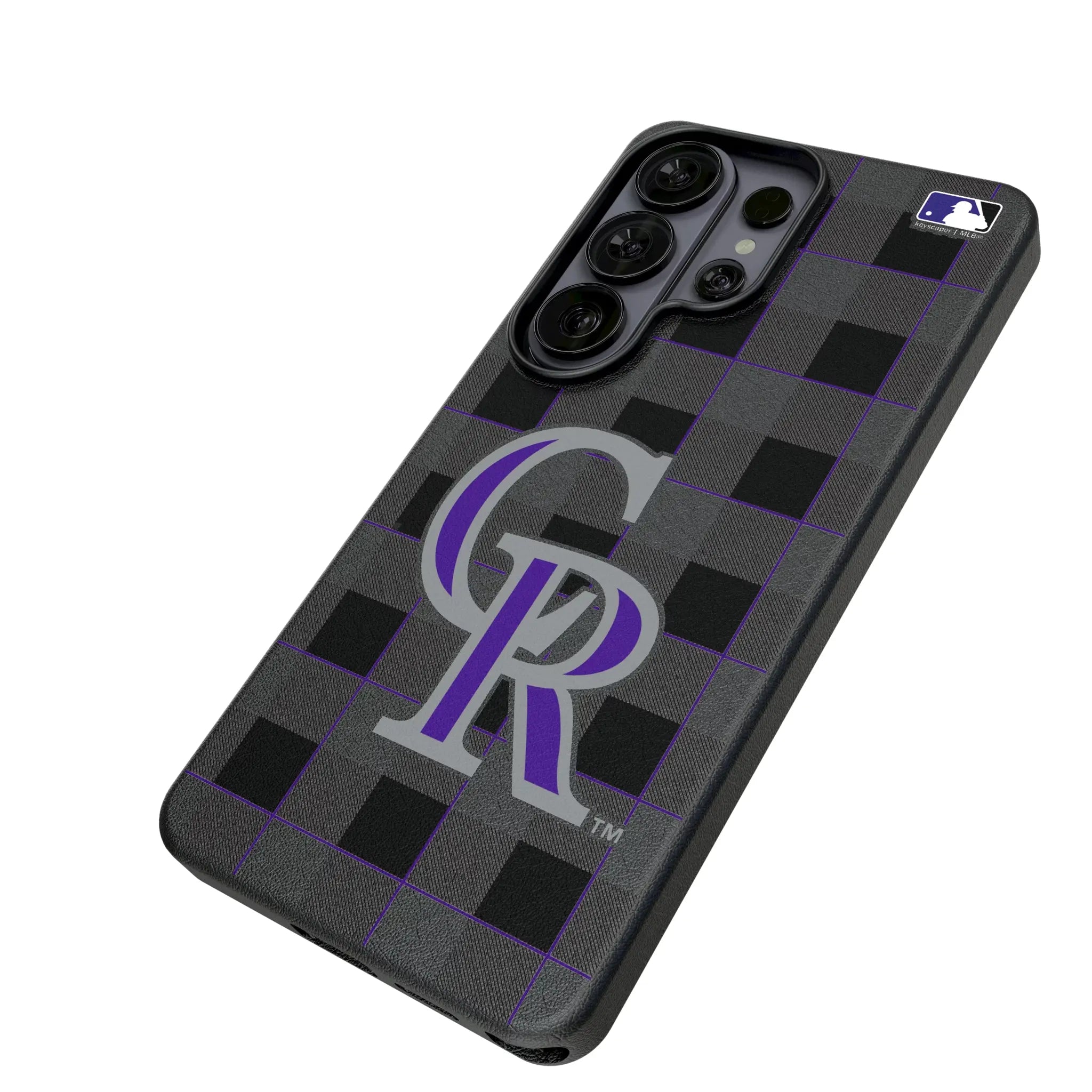 Colorado Rockies Plaid Galaxy MagSafe Compatible Phone Case for Samsung Galaxy - Isometric View#Device_Galaxy S26 Ultra