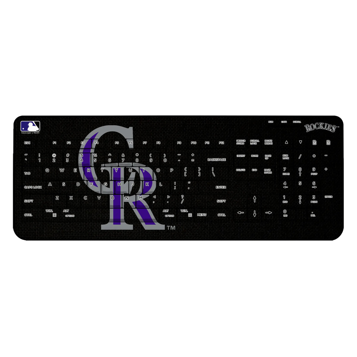 Colorado Rockies Solid Wireless USB Keyboard