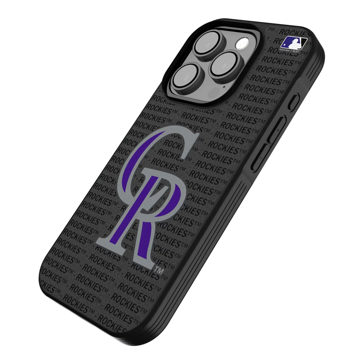Colorado Rockies Text Backdrop iPhone Bump Phone Case for Apple iPhone - Isometric View
