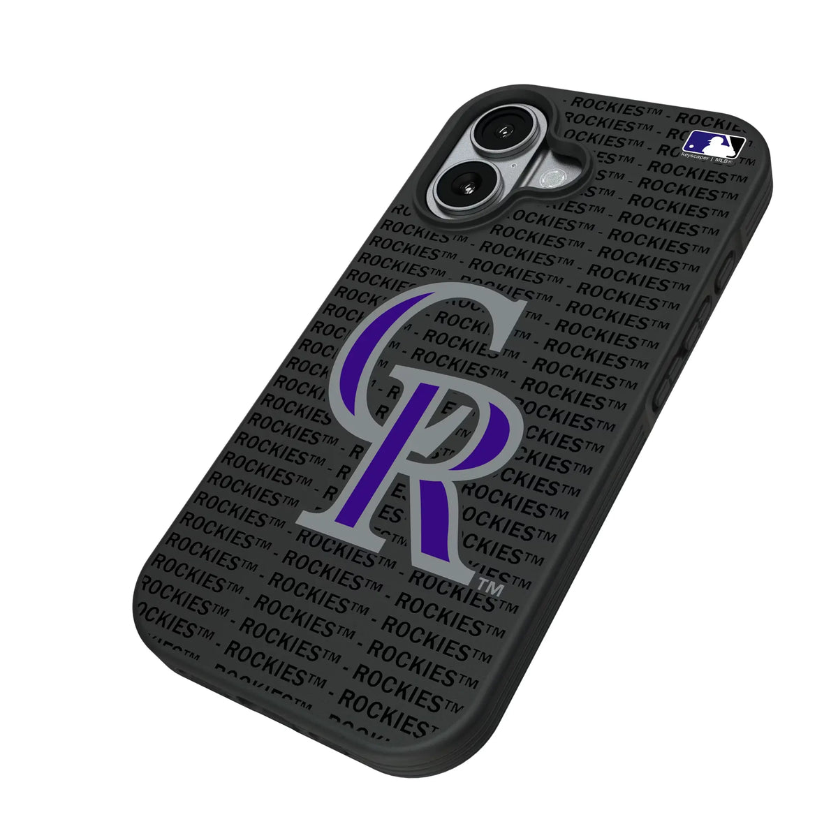 Colorado Rockies Text Backdrop iPhone Bump Phone Case for Apple iPhone - Isometric View#Device_iPhone 17