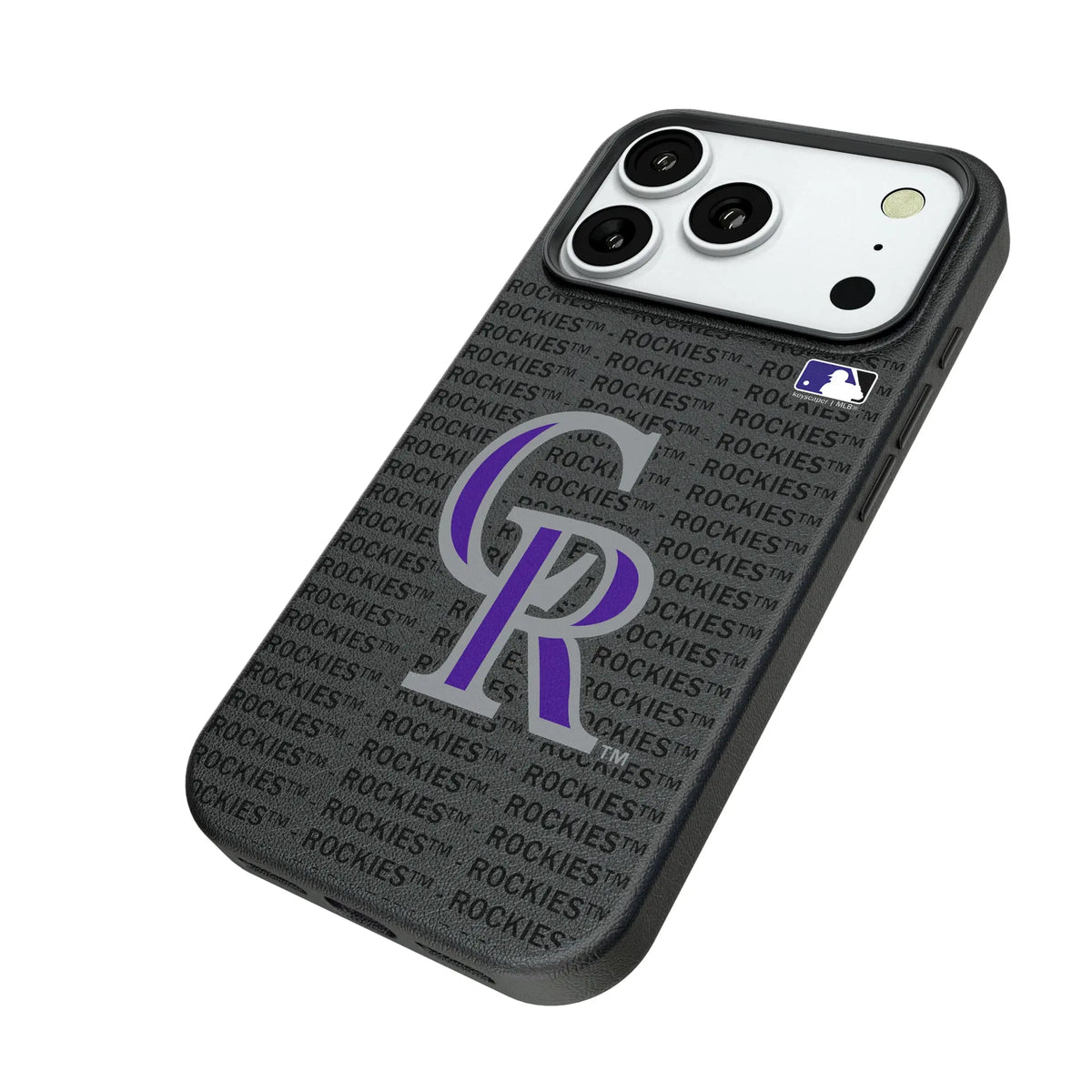 Colorado Rockies Text Backdrop iPhone MagSafe Compatible Phone Case for Apple iPhone - Isometric View#Device_iPhone 18 Pro