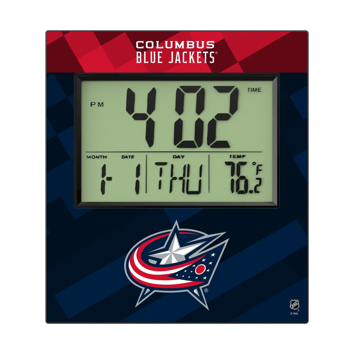 Columbus Blue Jackets Color Block Wall Clock