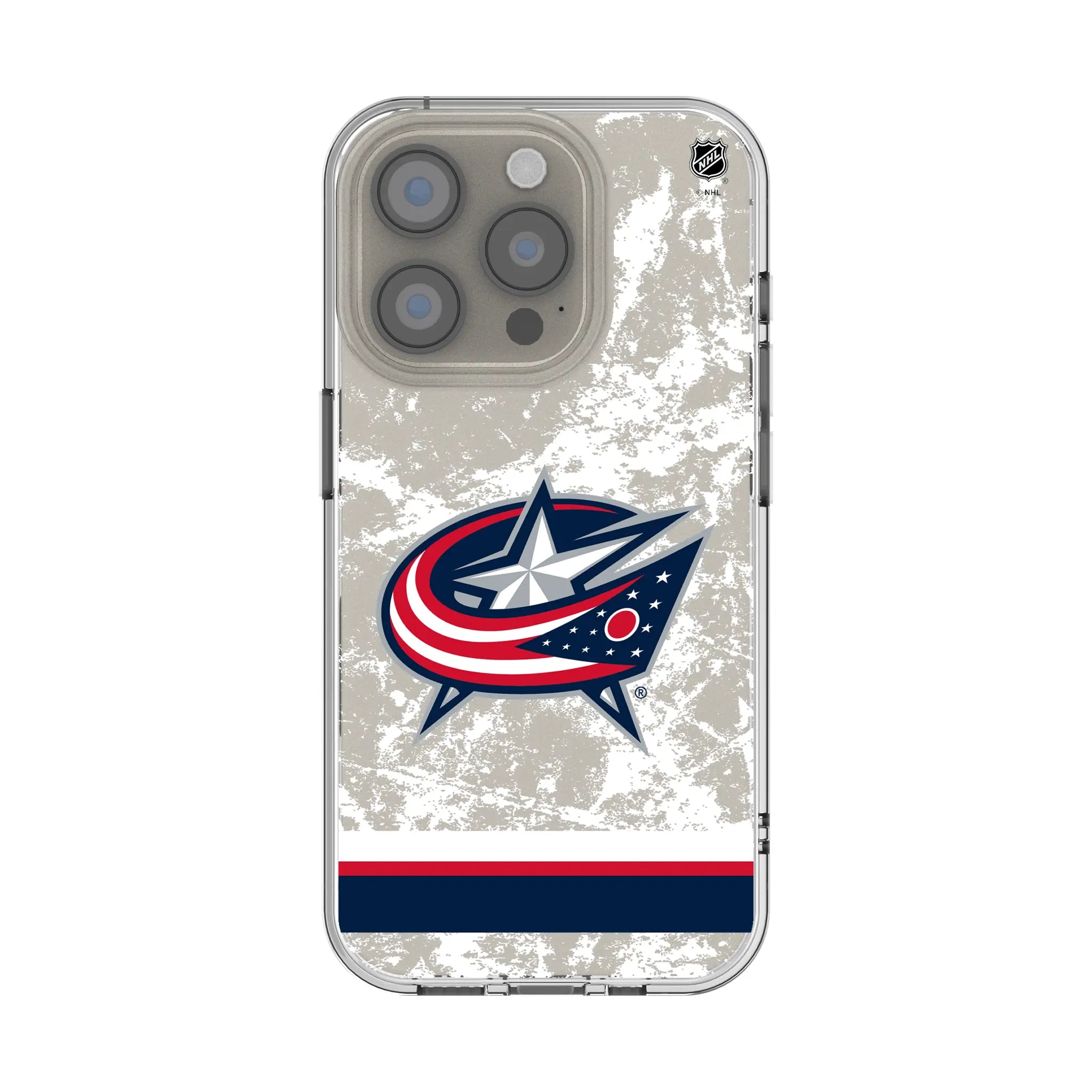Columbus Blue Jackets Ice Stripe iPhone Clear Phone Case for Apple iPhone