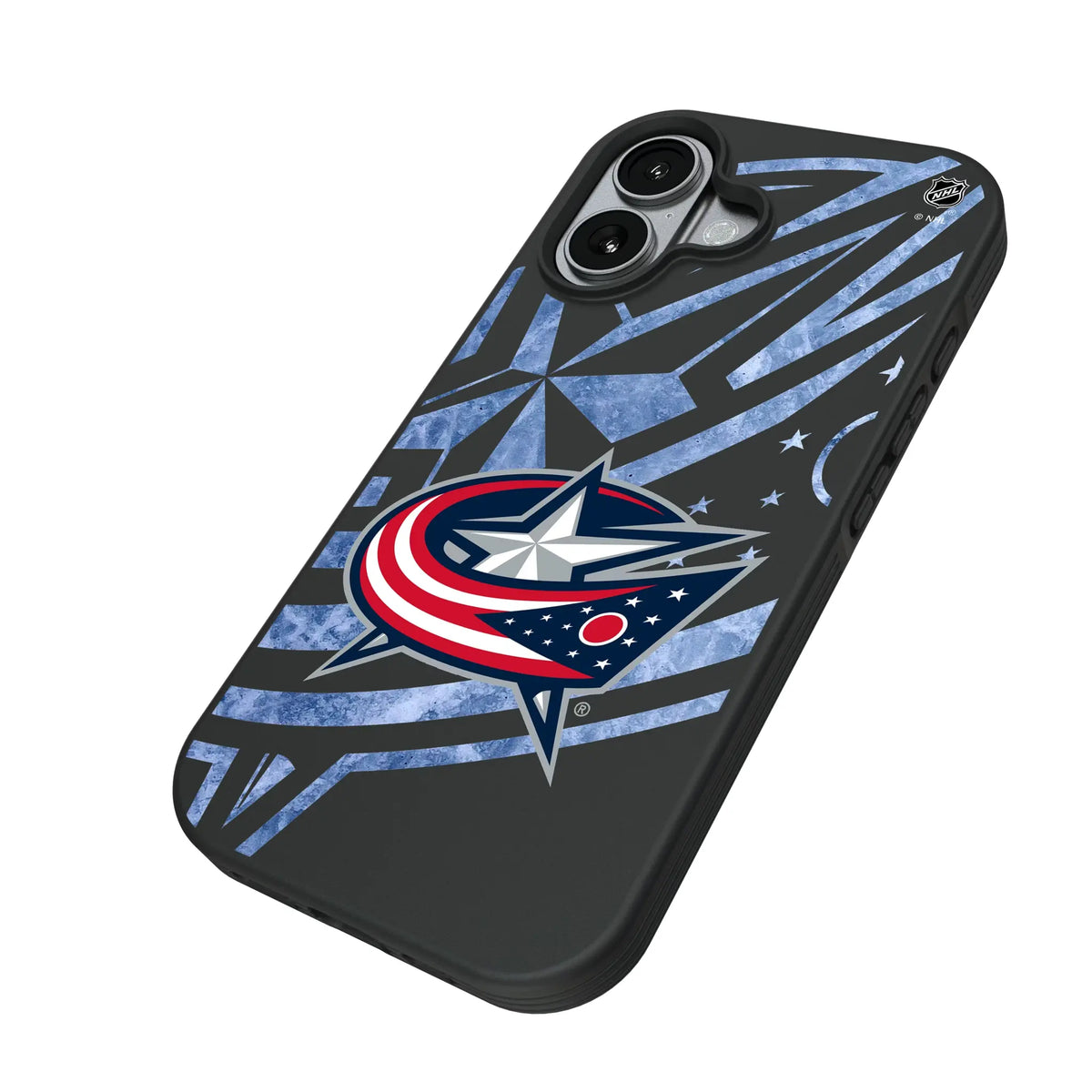 Columbus Blue Jackets Ice Tilt iPhone Bump Phone Case for Apple iPhone - Isometric View#Device_iPhone 17