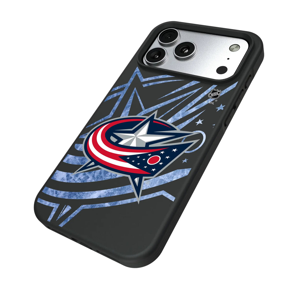 Columbus Blue Jackets Ice Tilt iPhone Bump Phone Case for Apple iPhone - Isometric View#Device_iPhone 17 Pro Max