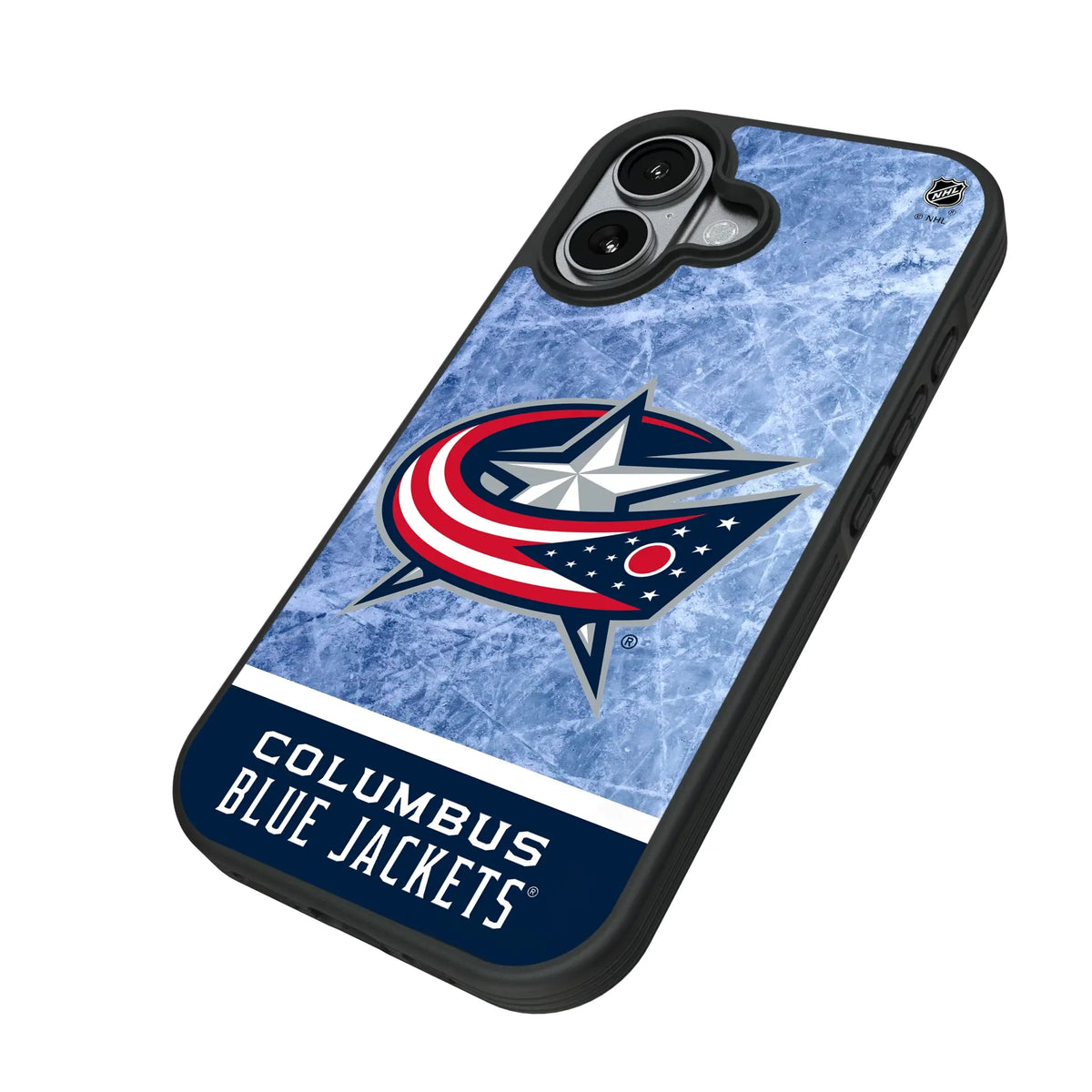 Columbus Blue Jackets Ice Wordmark iPhone Bump Phone Case for Apple iPhone - Isometric View#Device_iPhone 17