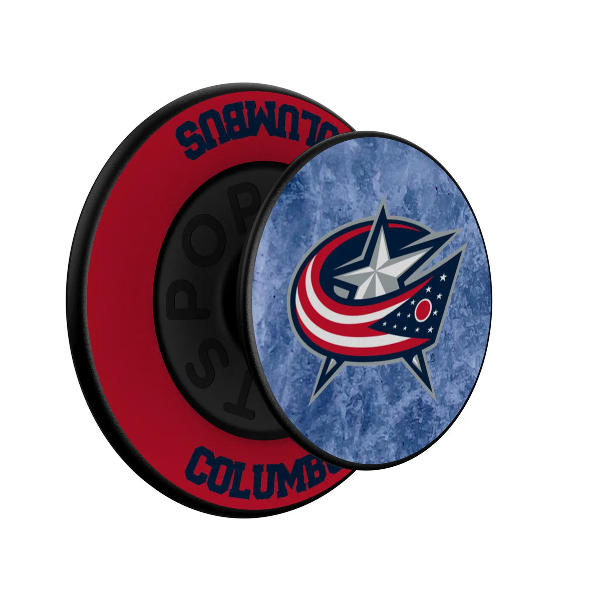 Columbus Blue Jackets Ice Wordmark Popsockets Round Magnetic - Isometric View