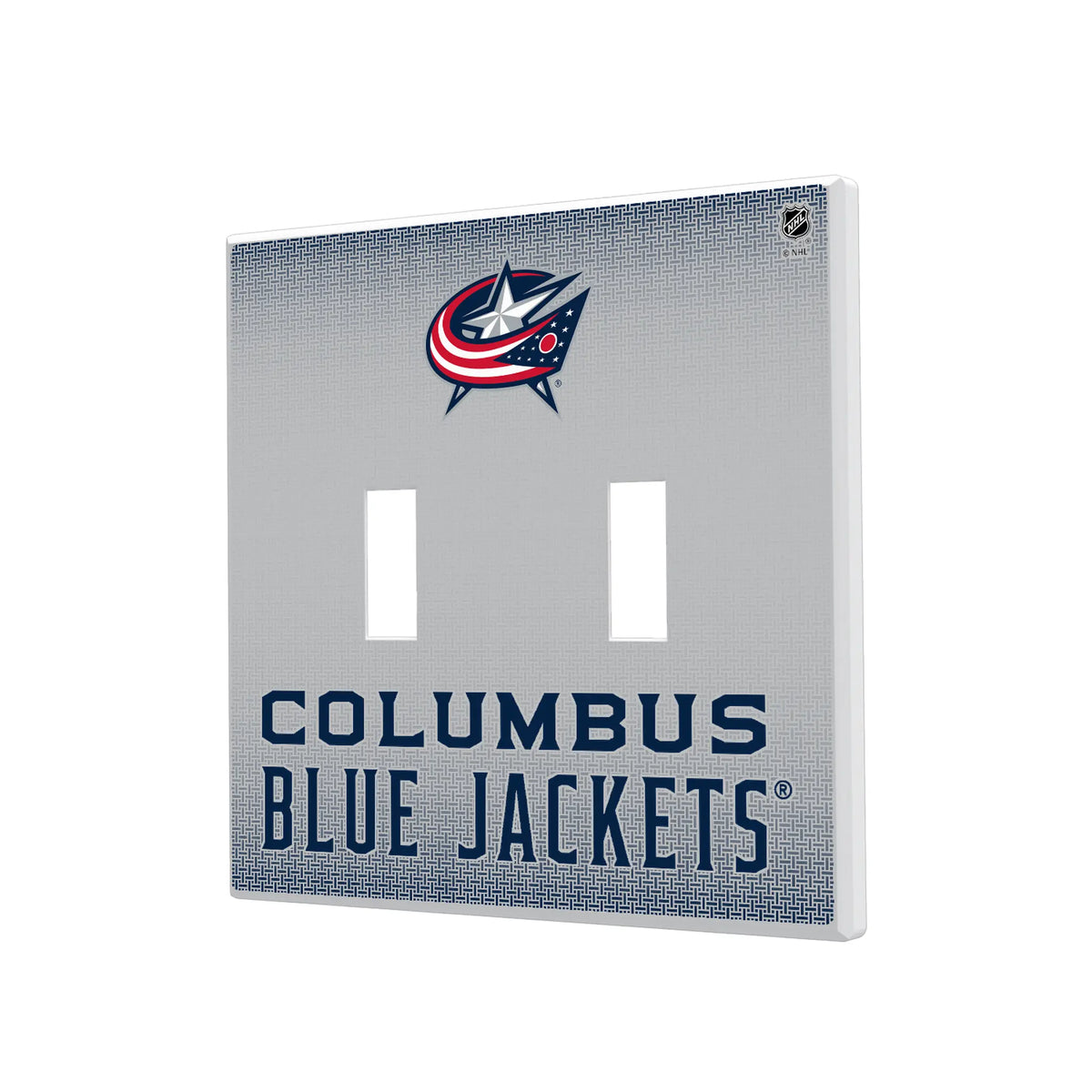 Columbus Blue Jackets Linen Hidden-Screw Light Switch Plate#Style_Double Toggle