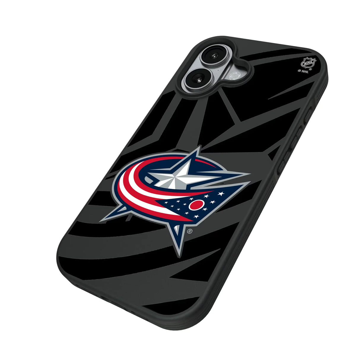 Columbus Blue Jackets Monocolor Tilt iPhone Bump Phone Case for Apple iPhone - Isometric View#Device_iPhone 17