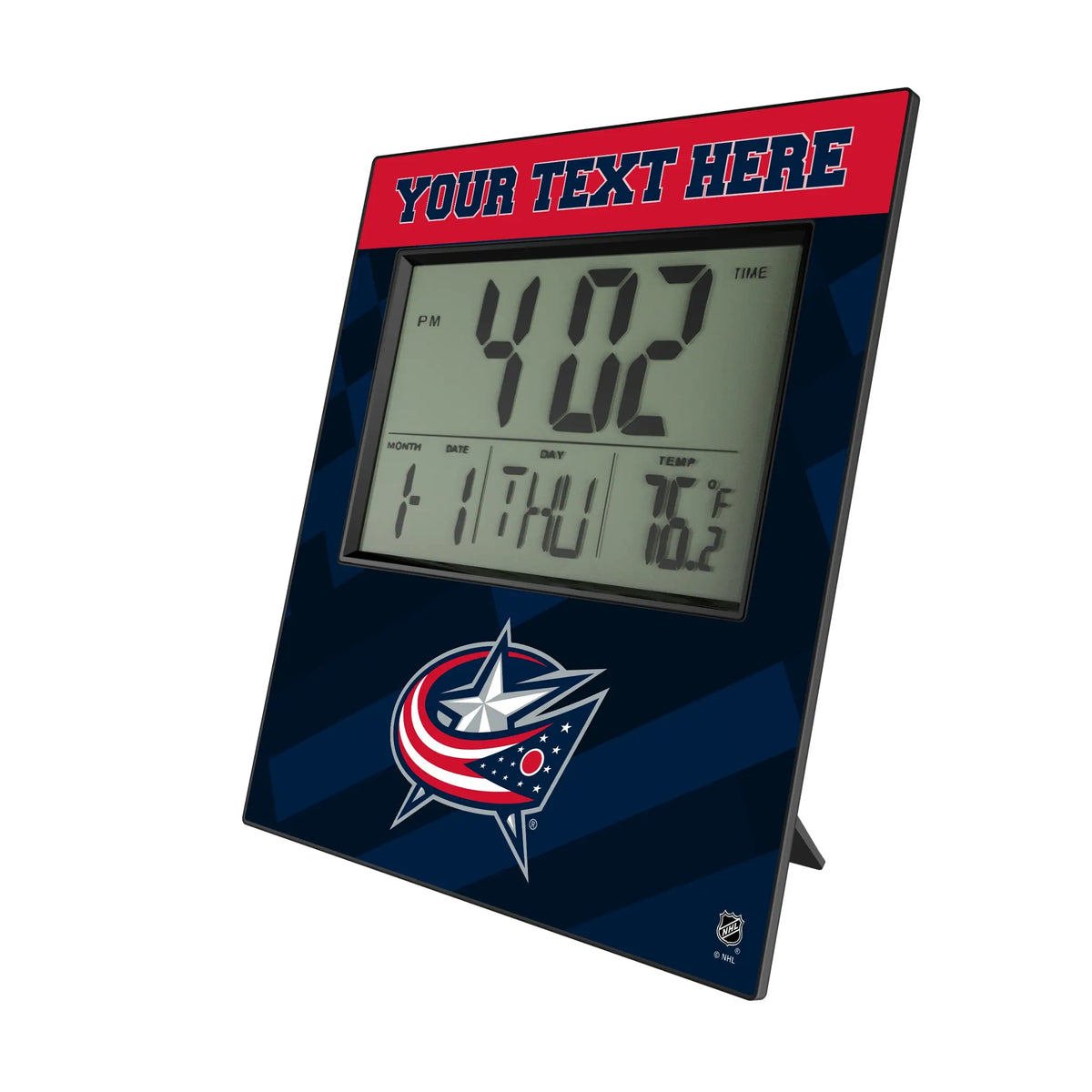 Columbus Blue Jackets Personalized Color Block Wall Clock