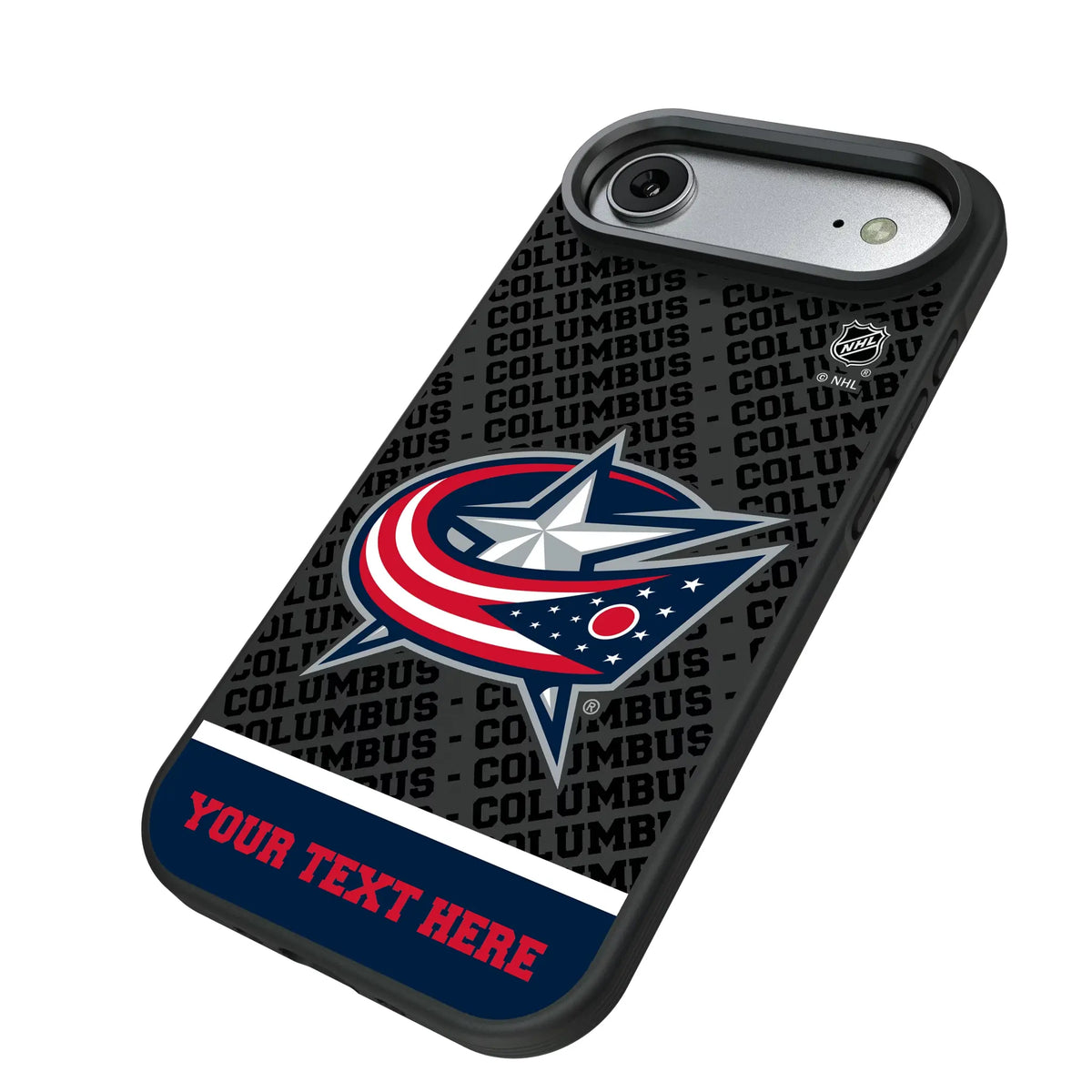 Columbus Blue Jackets Personalized EndZone Plus iPhone Bump Phone Case for Apple iPhone - Isometric View#Device_iPhone Air