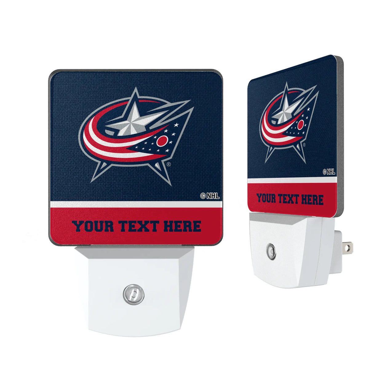 Columbus Blue Jackets Personalized Endzone Solid Night Light 2-Pack