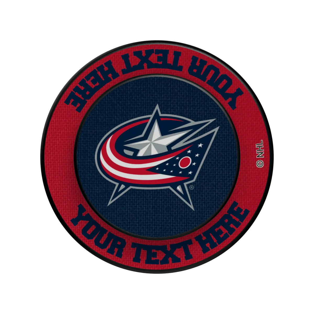 Columbus Blue Jackets Personalized Endzone Solid Popsockets Round Magnetic