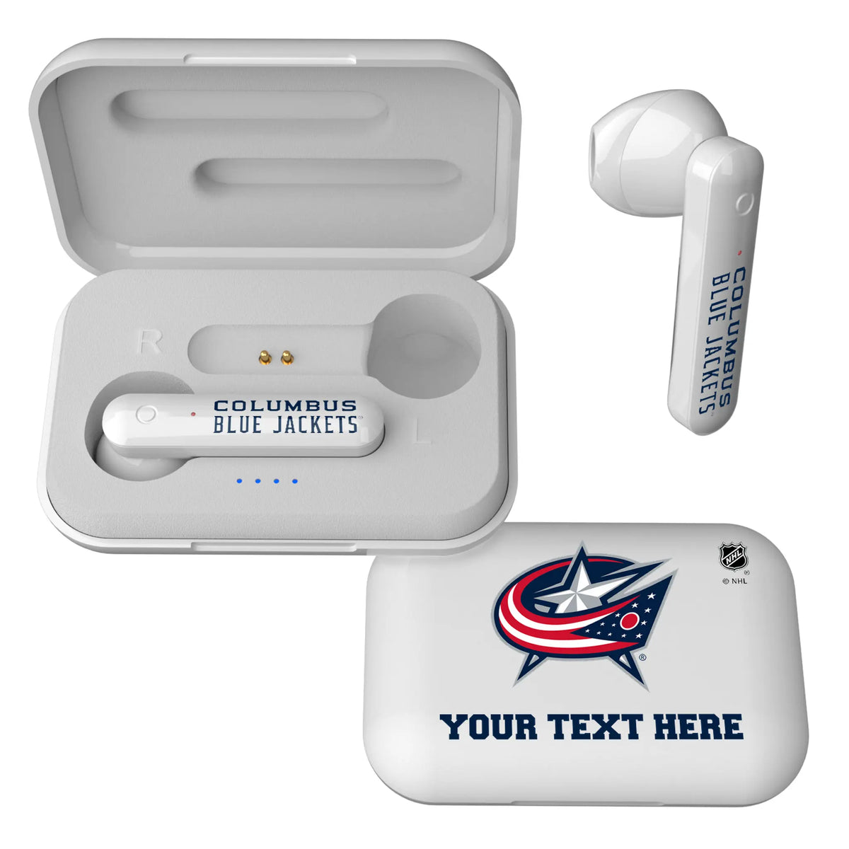 Columbus Blue Jackets Personalized Insignia Wireless TWS Earbuds