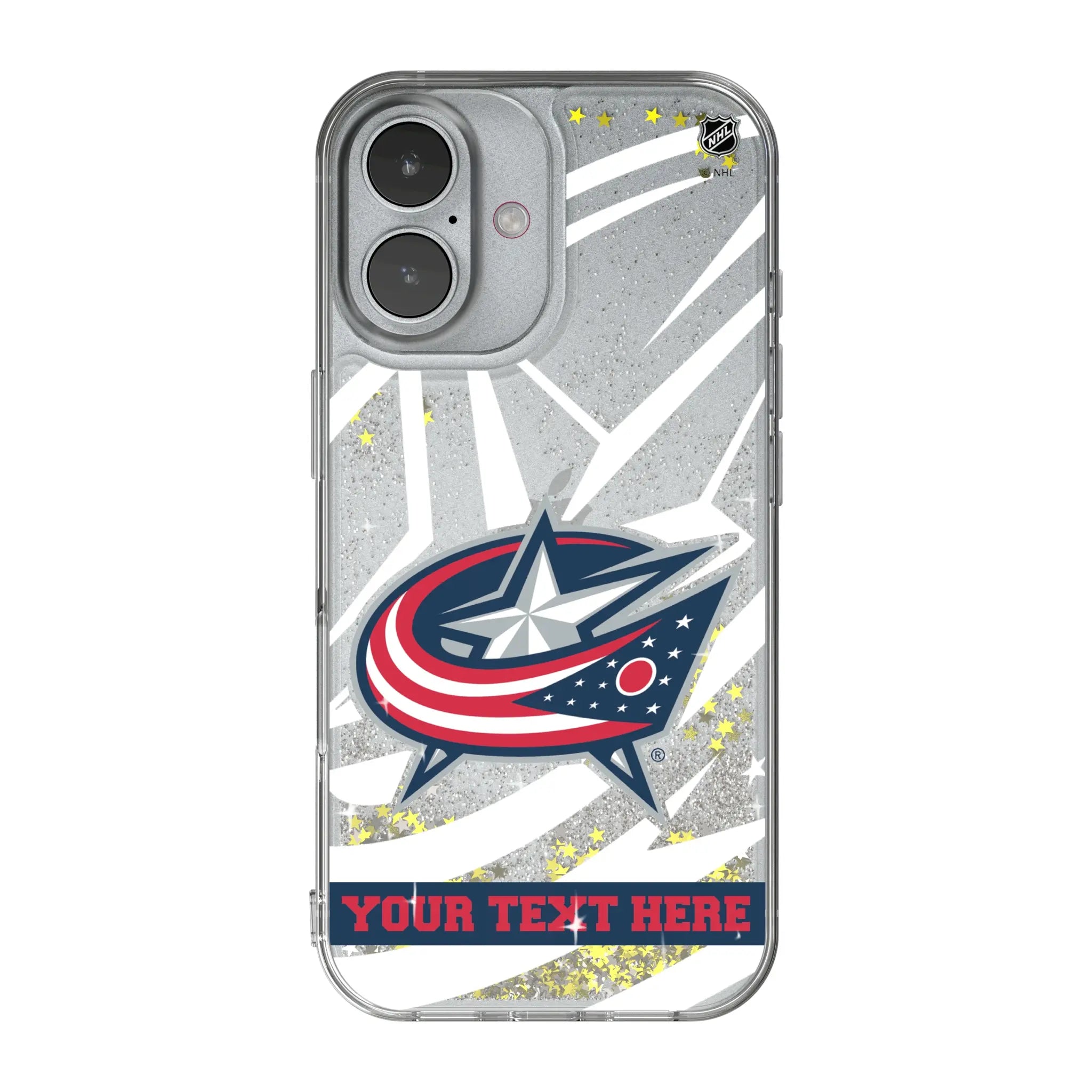 Columbus Blue Jackets Personalized Tilt iPhone Glitter Phone Case for Apple iPhone