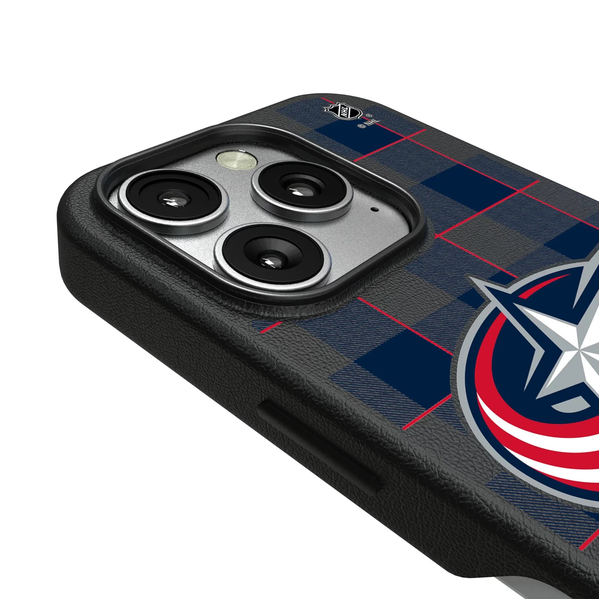Columbus Blue Jackets Plaid iPhone MagSafe Compatible Phone Case for Apple iPhone - Detail