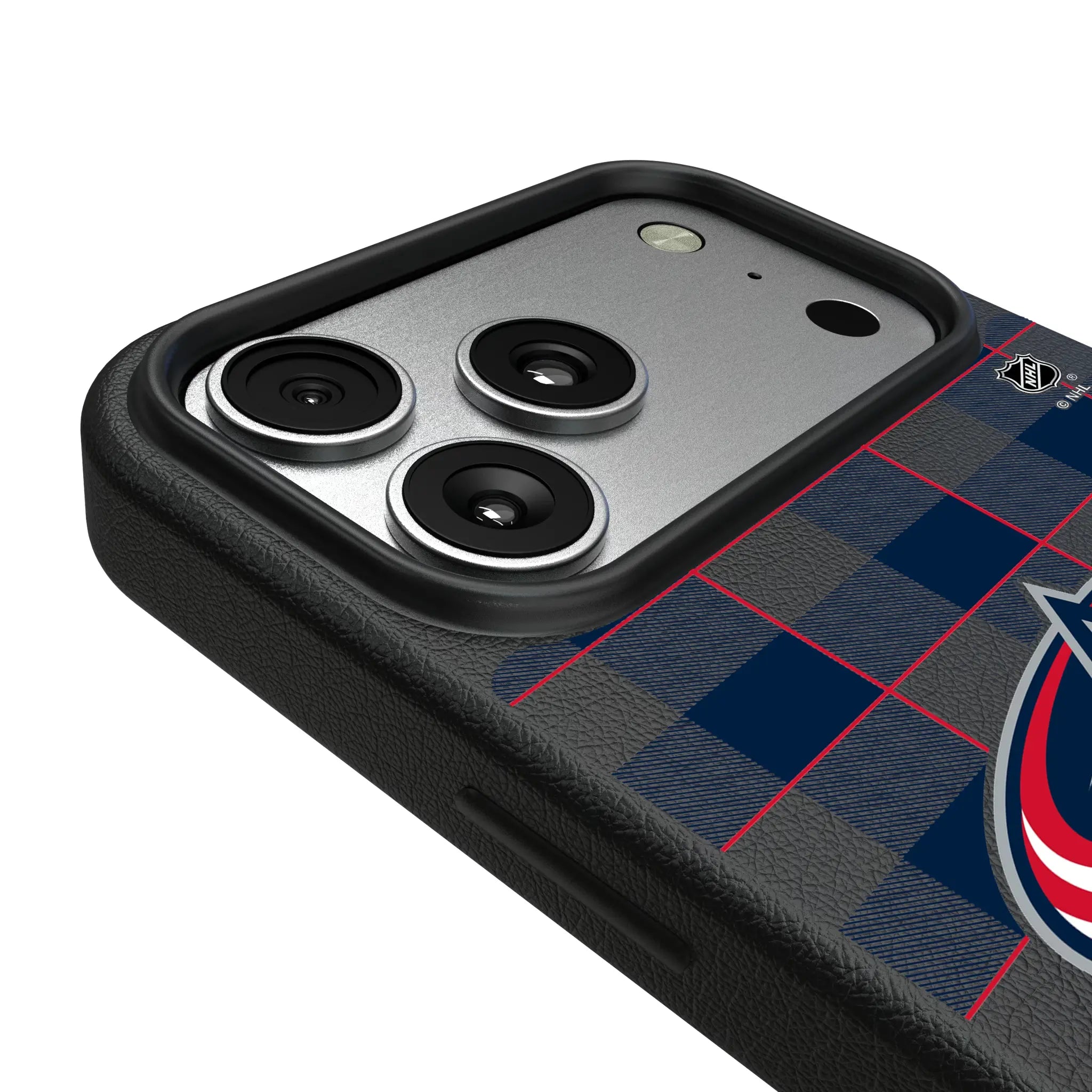 Columbus Blue Jackets Plaid iPhone MagSafe Compatible Phone Case for Apple iPhone - Detail#Device_iPhone 17 Pro Max