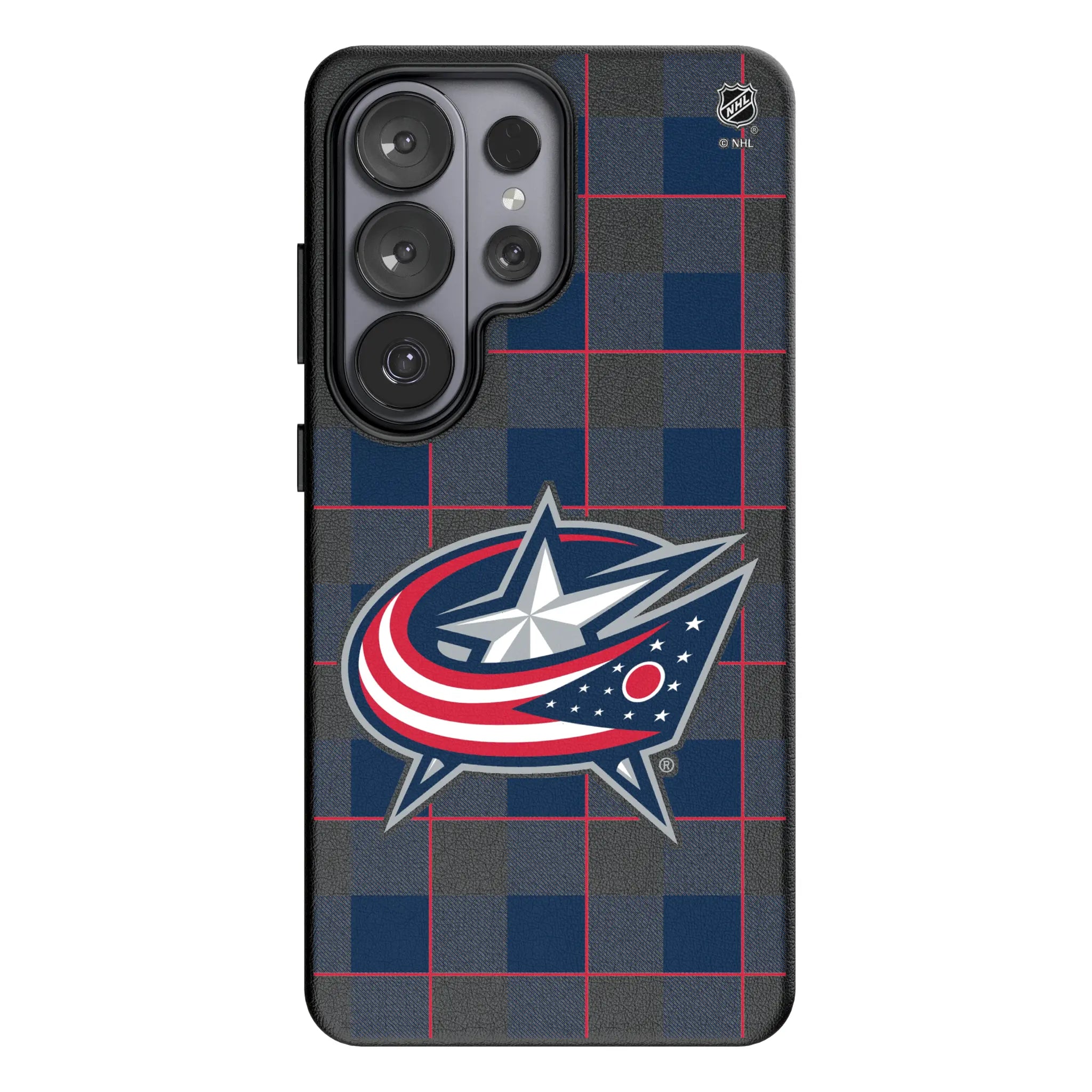 Columbus Blue Jackets Plaid Galaxy MagSafe Compatible Phone Case for Samsung Galaxy#Device_Galaxy S26 Ultra
