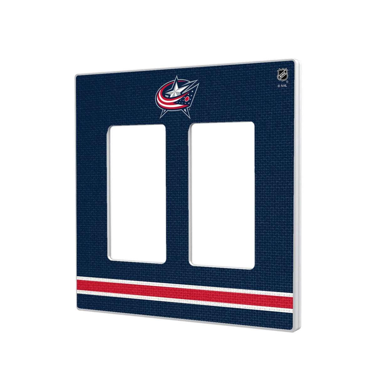 Columbus Blue Jackets Stripe Hidden-Screw Light Switch Plate#Style_Double Rocker