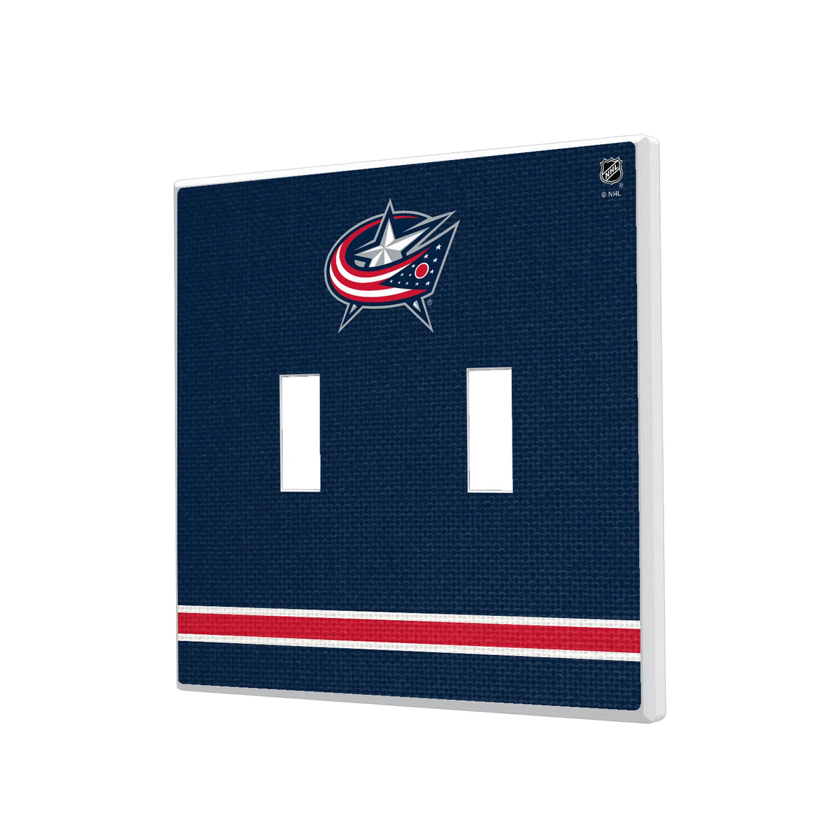 Columbus Blue Jackets Stripe Hidden-Screw Light Switch Plate#Style_Double Toggle
