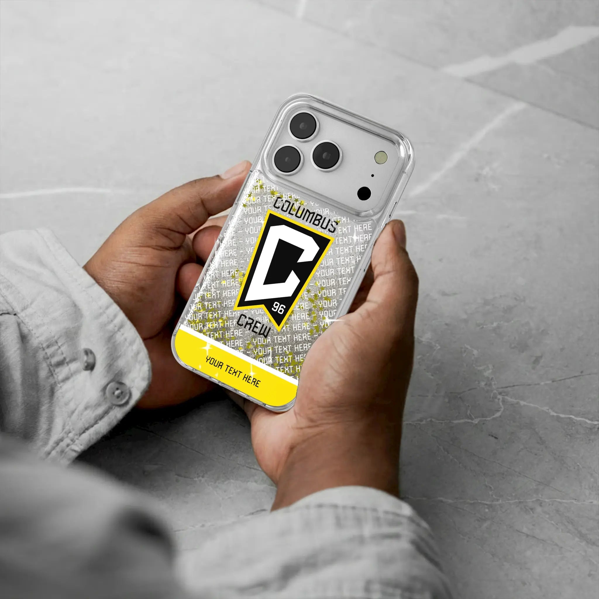Columbus Crew Personalized EndZone Plus iPhone Glitter Phone Case for Apple iPhone - Lifestyle#Device_iPhone 17 Pro