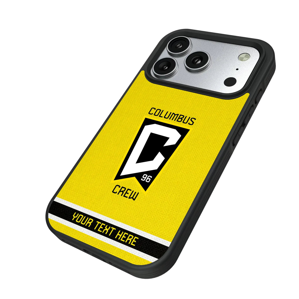 Columbus Crew Personalized Stripe iPhone Bump Phone Case for Apple iPhone - Isometric View#Device_iPhone 17 Pro