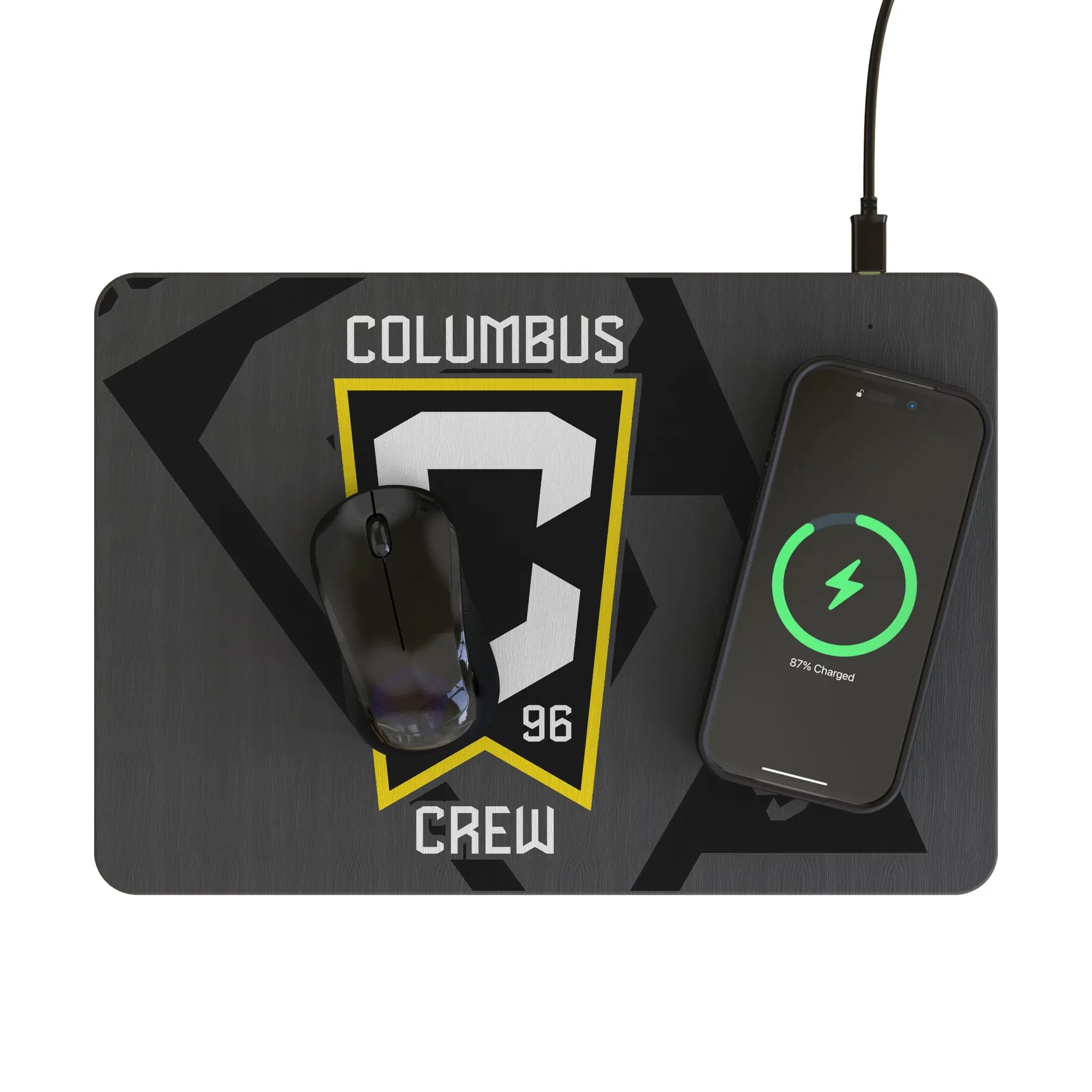 Columbus Crew Personalized Tilt 15-Watt Wireless Charger and Mouse Pad - Lifestyle