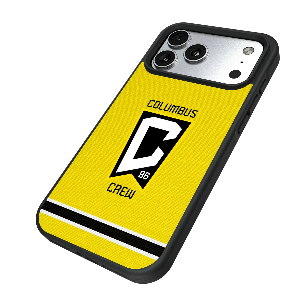 Columbus Crew Stripe iPhone Bump Phone Case for Apple iPhone - Isometric View#Device_iPhone 17 Pro Max