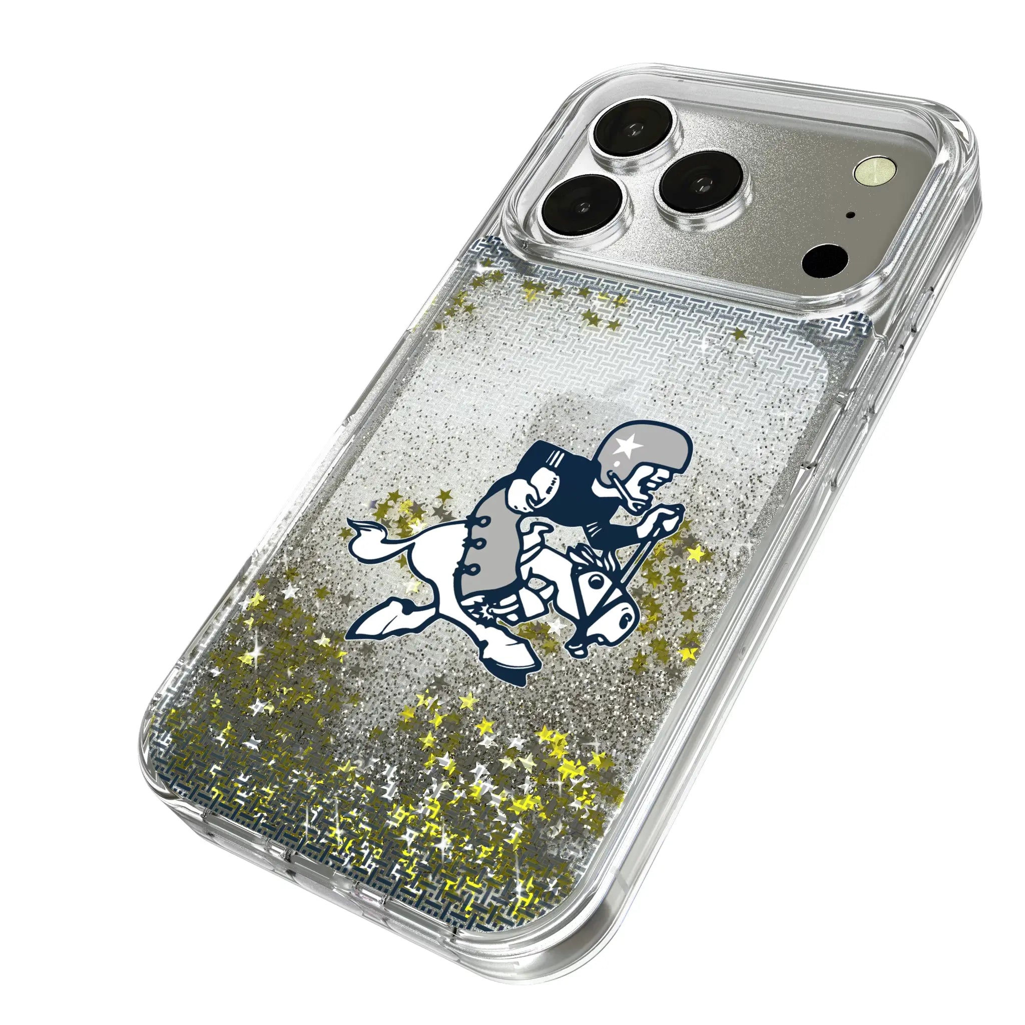 Dallas Cowboys 1966-1969 Historic Collection Linen iPhone Glitter Phone Case for Apple iPhone - Isometric View