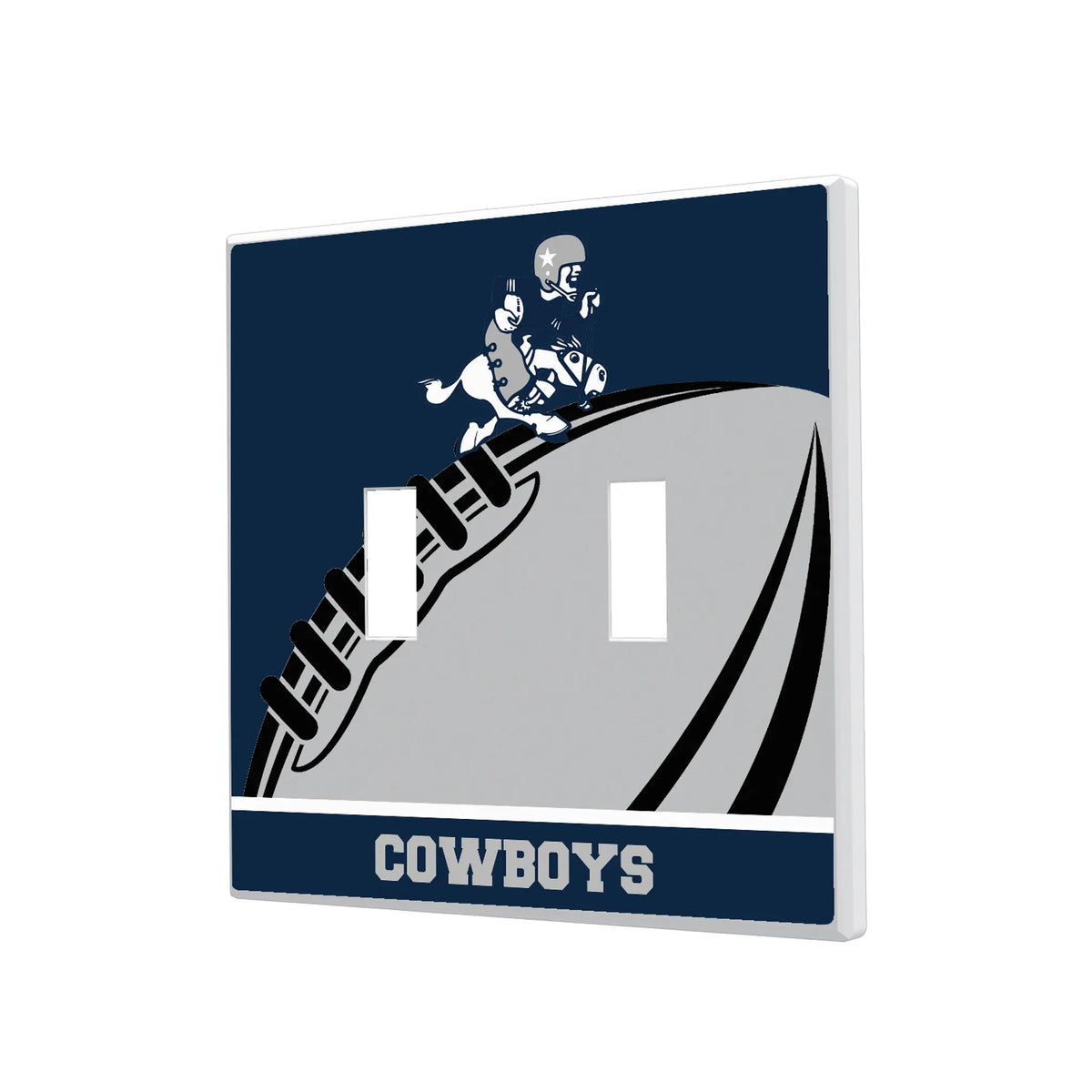 Dallas Cowboys 1966-1969 Historic Collection Passtime Hidden-Screw Light Switch Plate#Style_Double Toggle
