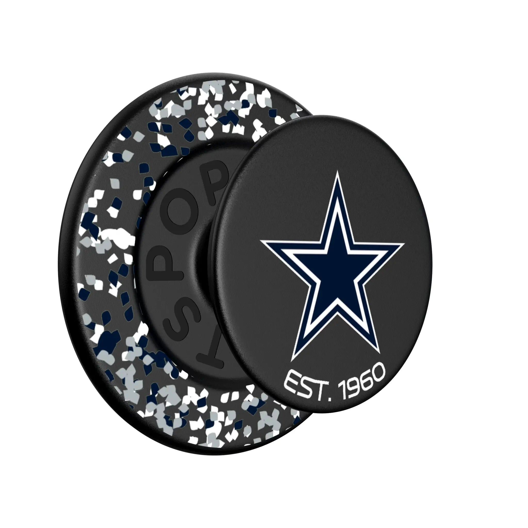 Dallas Cowboys Confetti Popsockets Round Magnetic - Isometric View