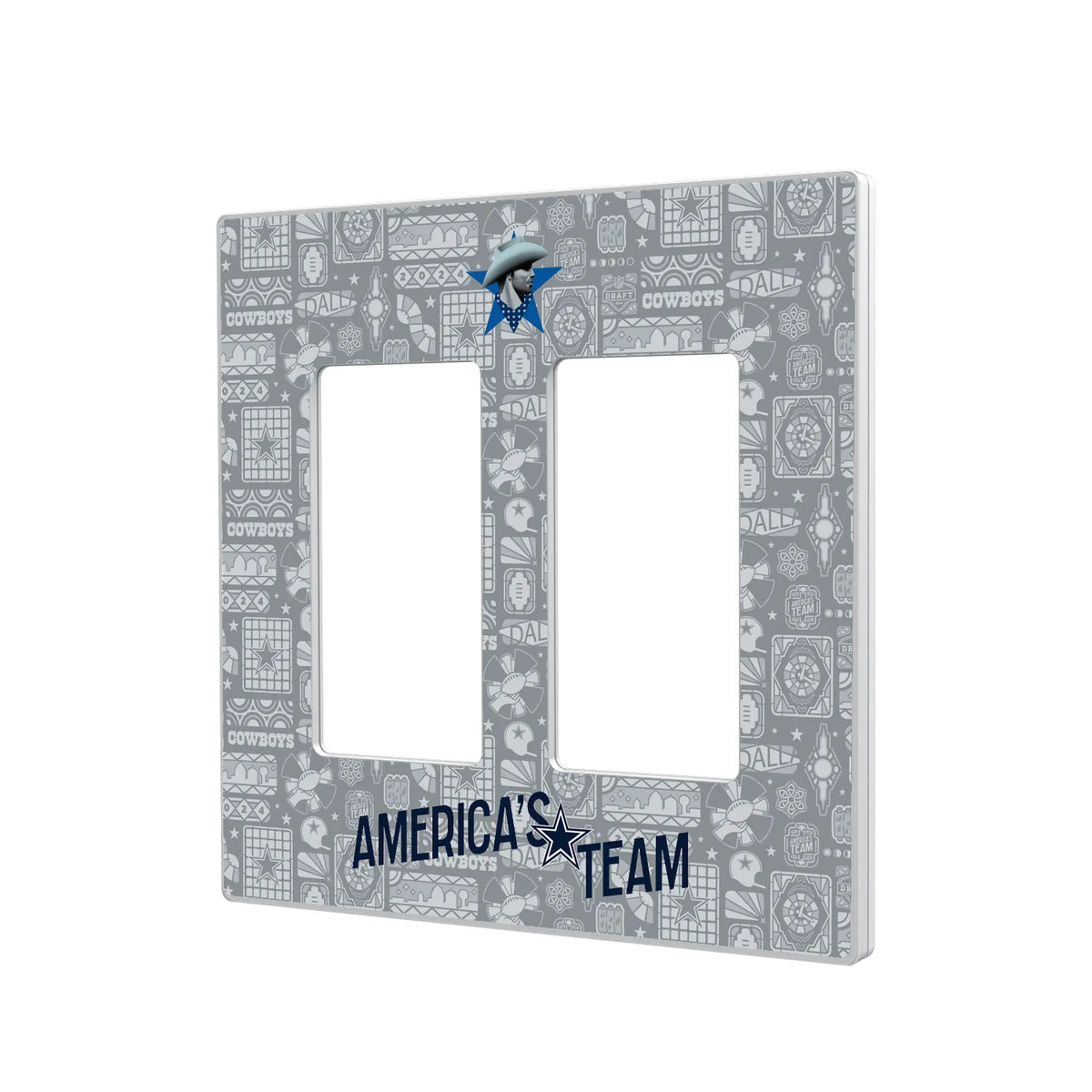 Dallas Cowboys Deco Hidden-Screw Light Switch Plate#Style_Double Rocker