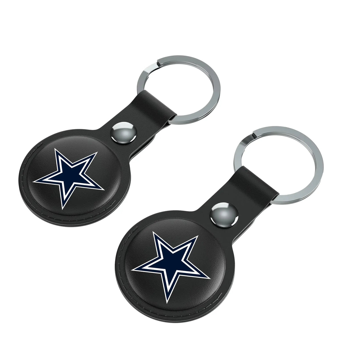 Dallas Cowboys Insignia AirTag Black Airtag Holder 2-Pack - Isometric View