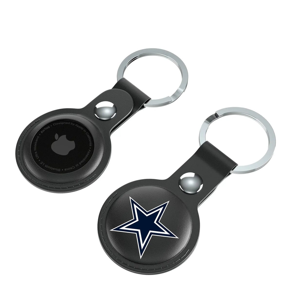 Dallas Cowboys Insignia AirTag Black Airtag Holder 2-Pack - Isometric View