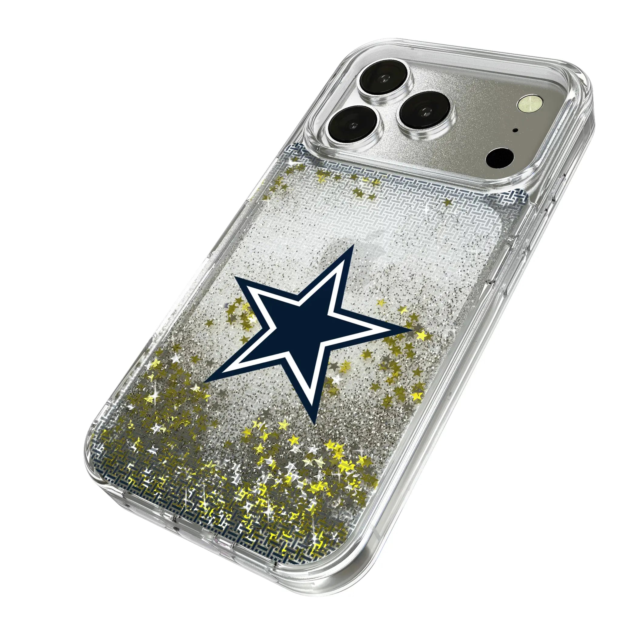 Dallas Cowboys Linen iPhone Glitter Phone Case for Apple iPhone - Isometric View