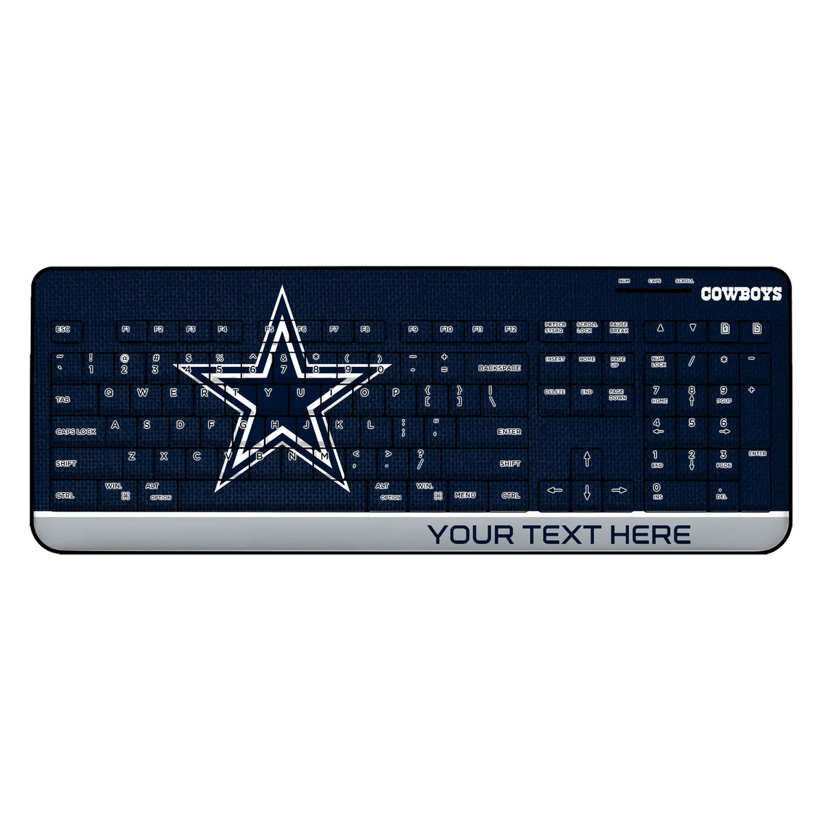 Dallas Cowboys Personalized Endzone Solid Wireless USB Keyboard