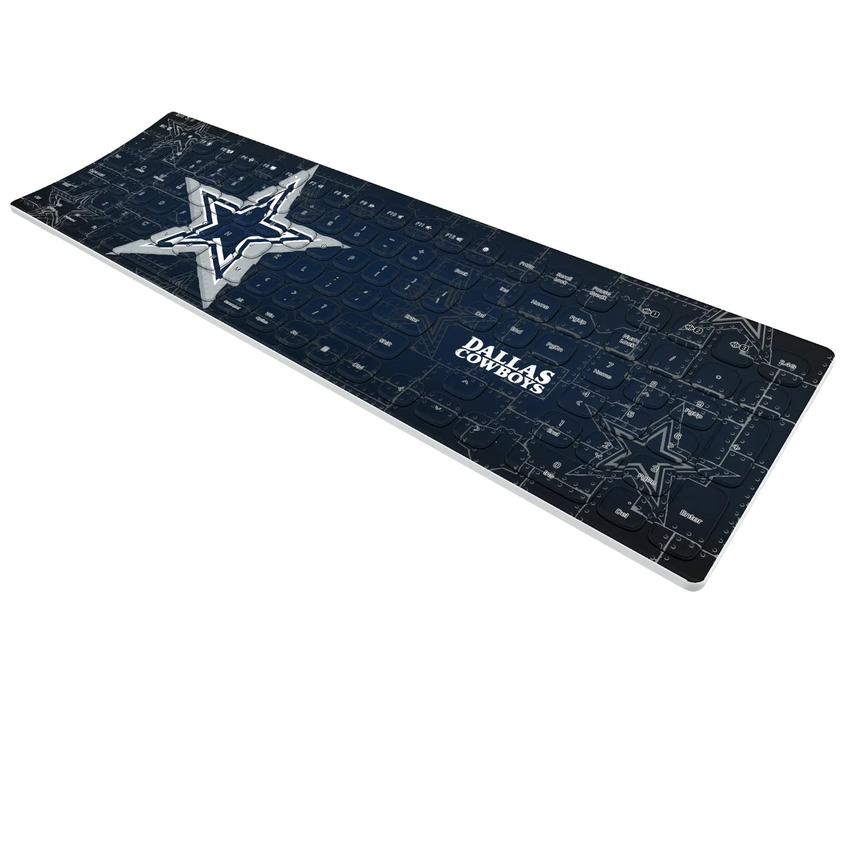 Dallas Cowboys Rivet KKB605 Curved Wireless Keyboard - Isometric View