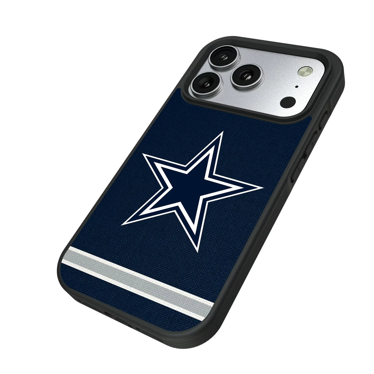 Dallas Cowboys Stripe iPhone Bump Phone Case for Apple iPhone - Isometric View#Device_iPhone 17 Pro