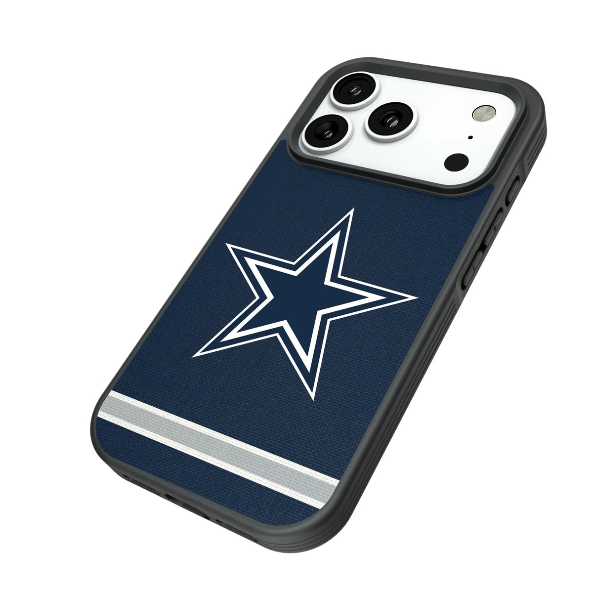 Dallas Cowboys Stripe iPhone Bump Phone Case for Apple iPhone - Isometric View#Device_iPhone 18 Pro