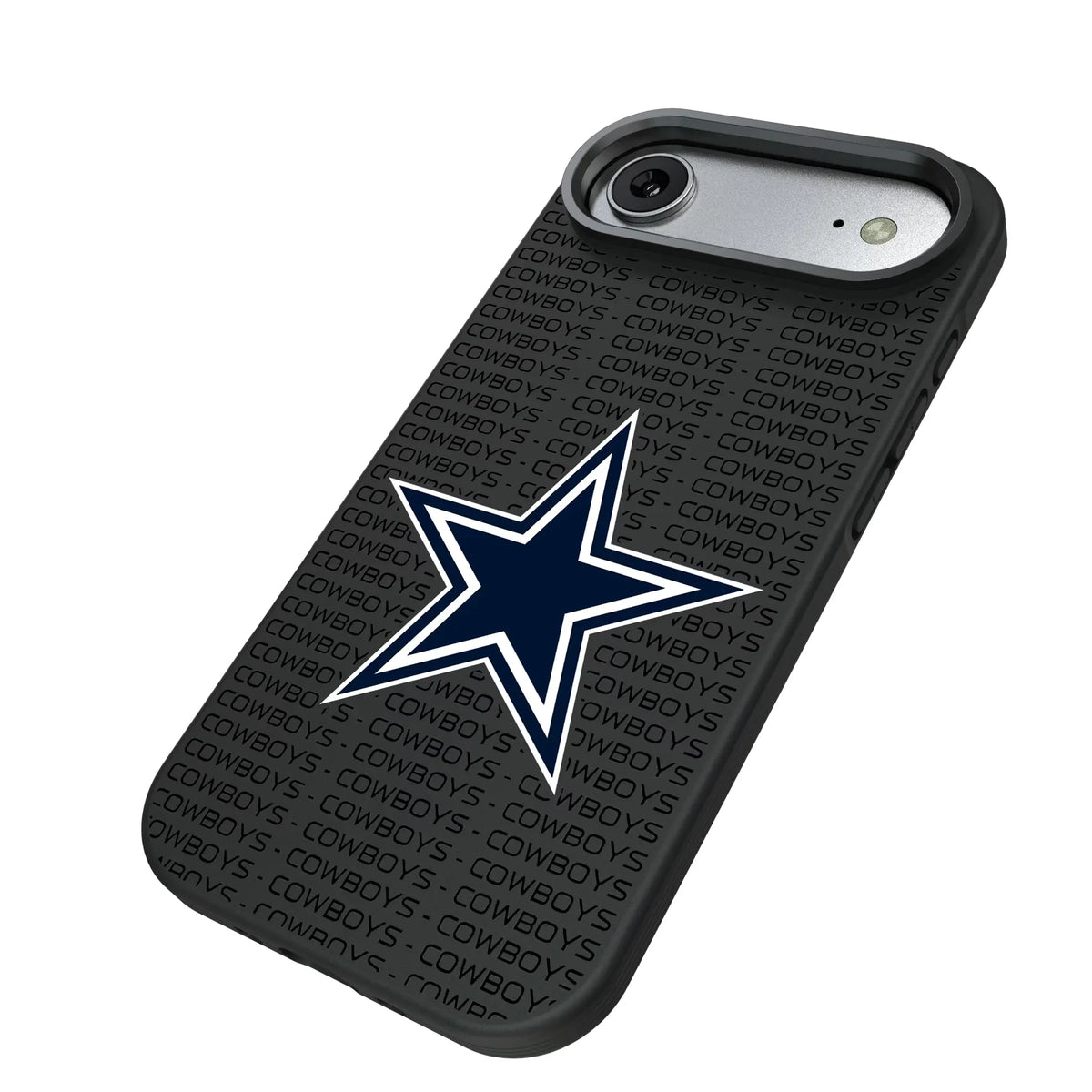 Dallas Cowboys Text Backdrop iPhone Bump Phone Case for Apple iPhone - Isometric View#Device_iPhone Air