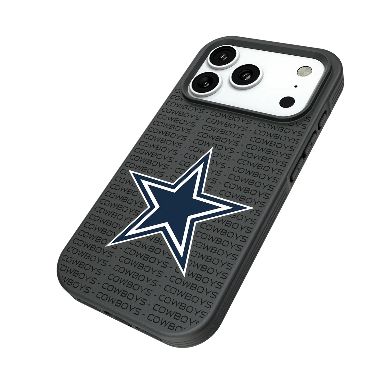Dallas Cowboys Text Backdrop iPhone Bump Phone Case for Apple iPhone - Isometric View#Device_iPhone 18 Pro