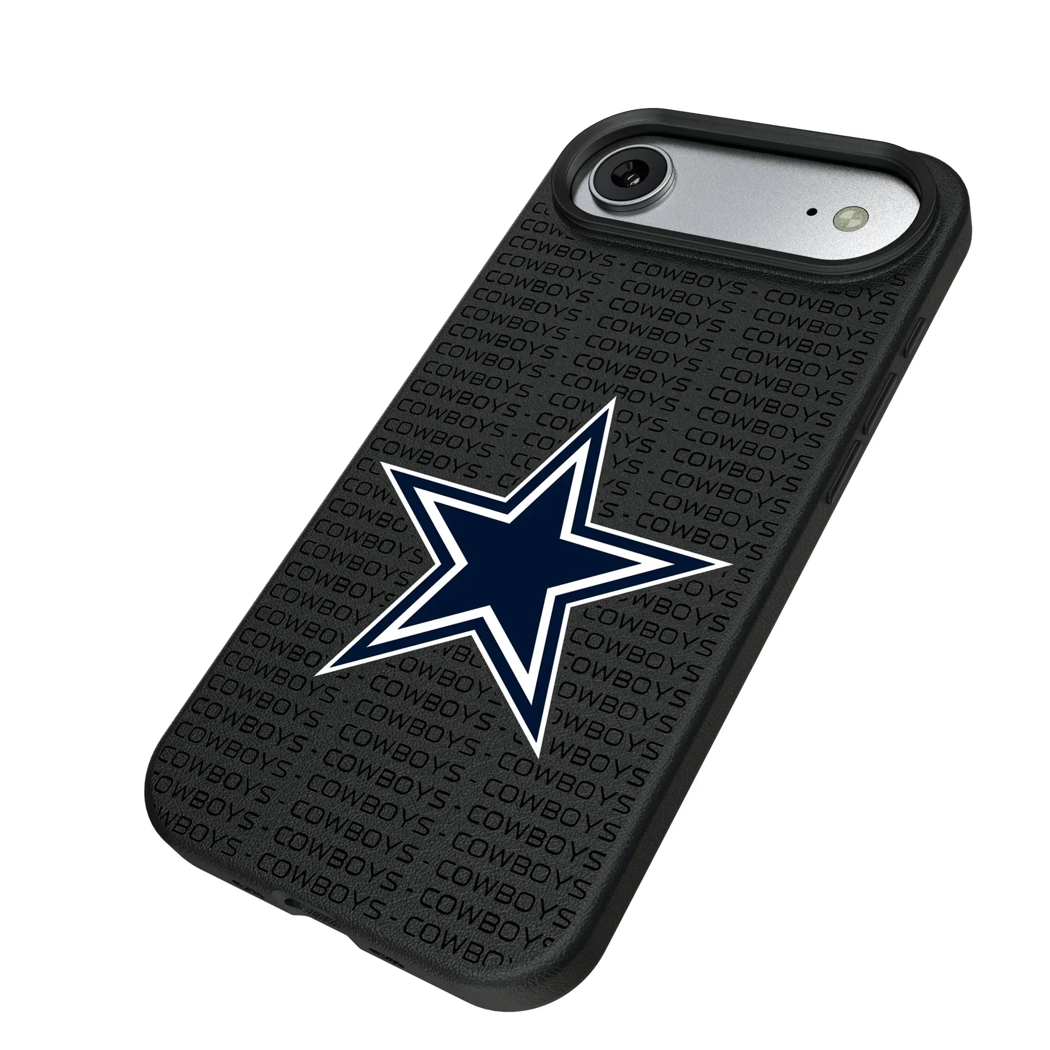 Dallas Cowboys Text Backdrop iPhone MagSafe Compatible Phone Case for Apple iPhone - Isometric View#Device_iPhone Air