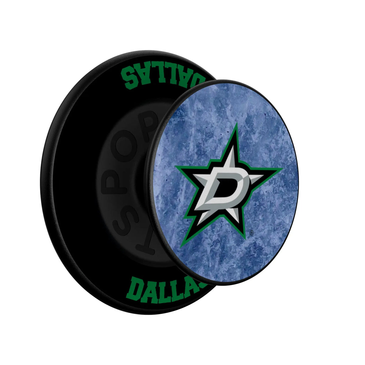 Dallas Stars Ice Wordmark Popsockets Round Magnetic - Isometric View