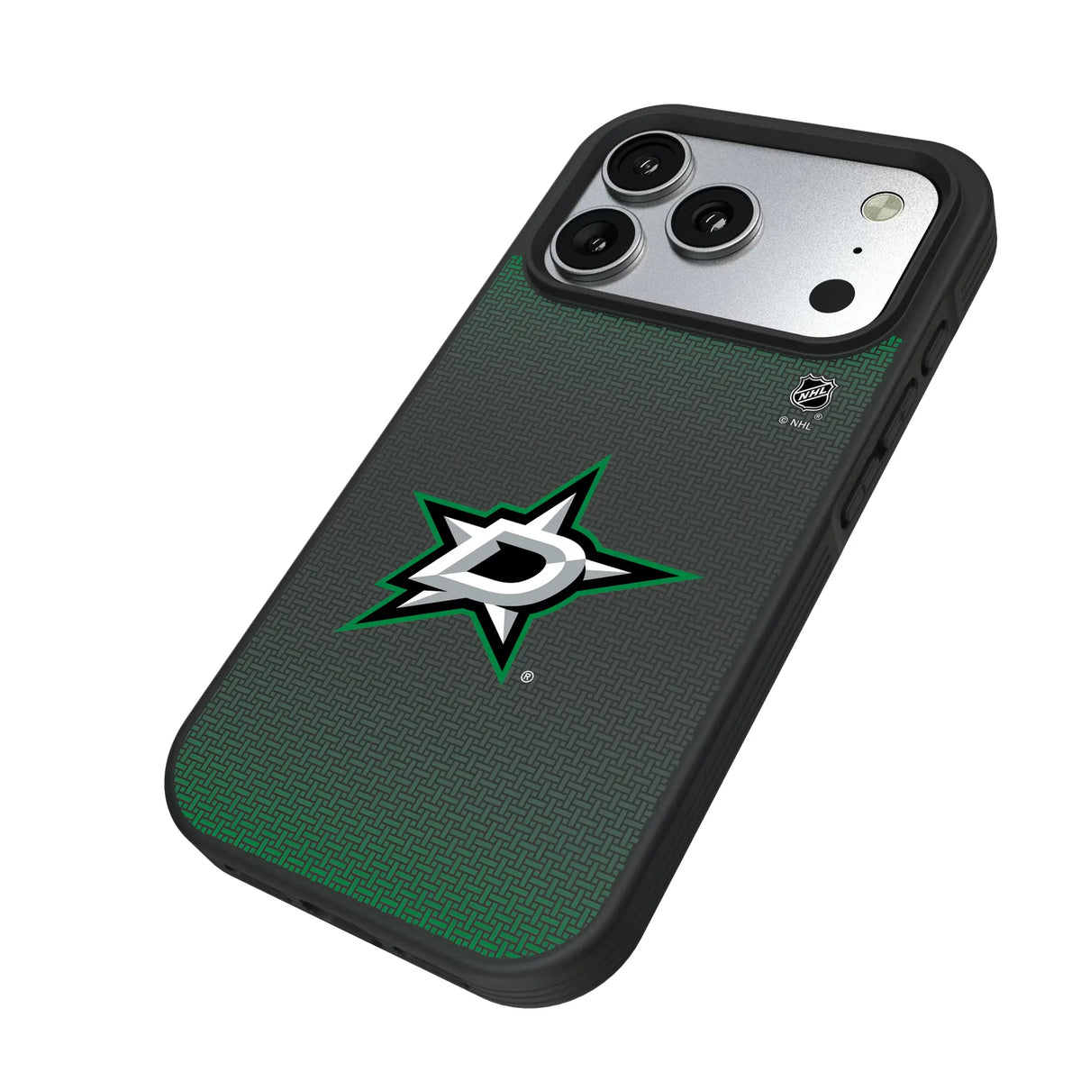 Dallas Stars Linen iPhone Bump Phone Case for Apple iPhone - Isometric View#Device_iPhone 17 Pro