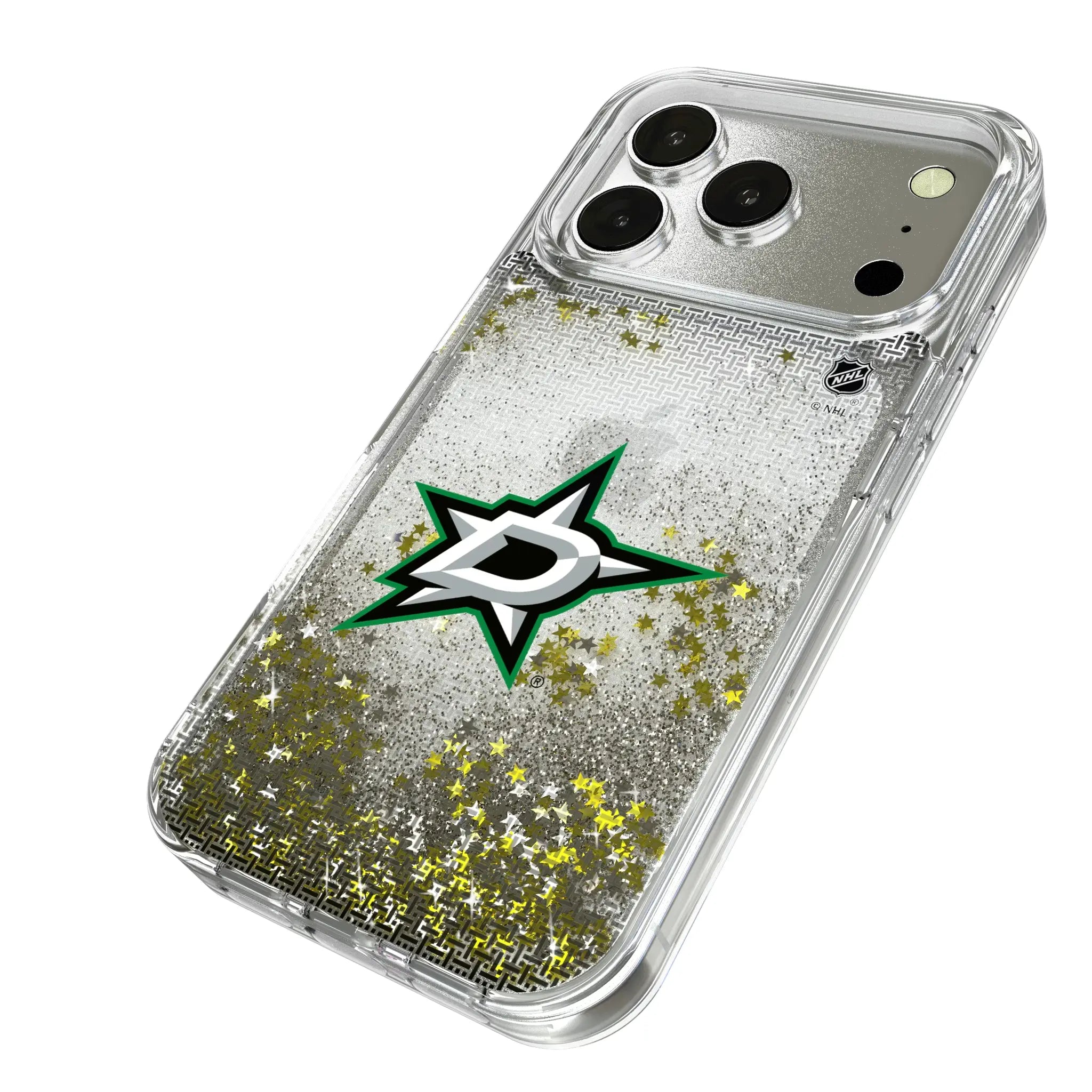 Dallas Stars Linen iPhone Glitter Phone Case for Apple iPhone - Isometric View
