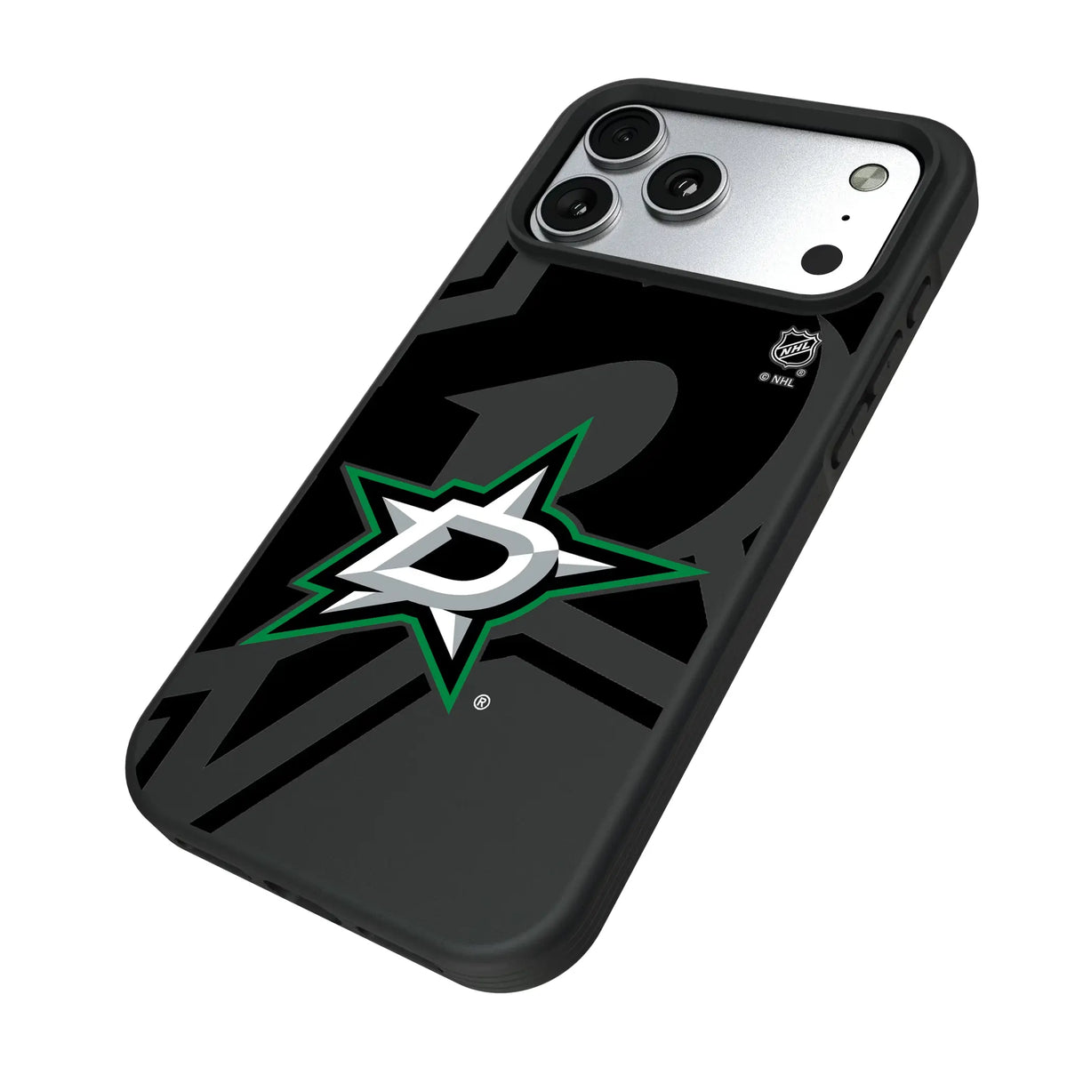 Dallas Stars Monocolor Tilt iPhone Bump Phone Case for Apple iPhone - Isometric View#Device_iPhone 17 Pro Max