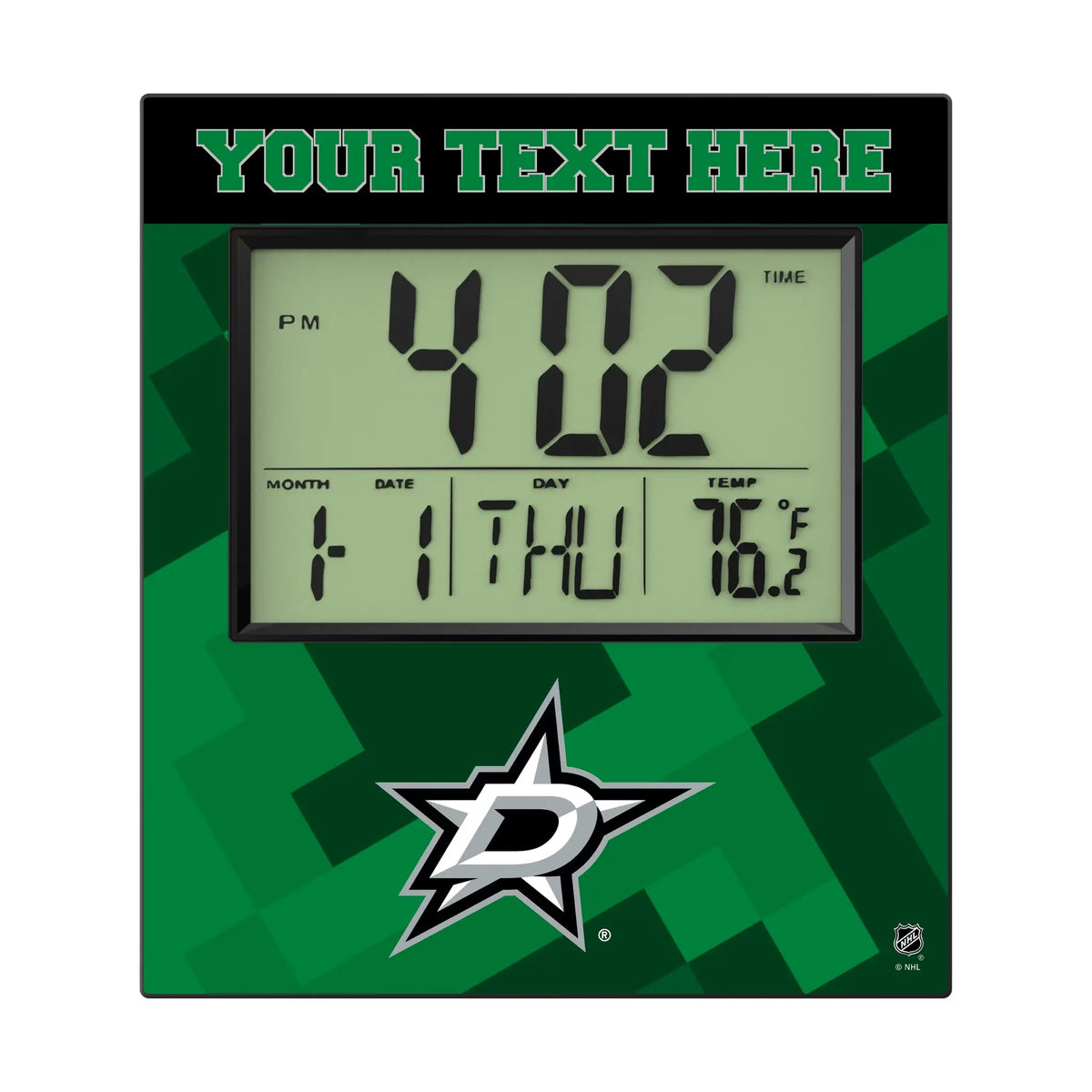 Dallas Stars Personalized Color Block Wall Clock