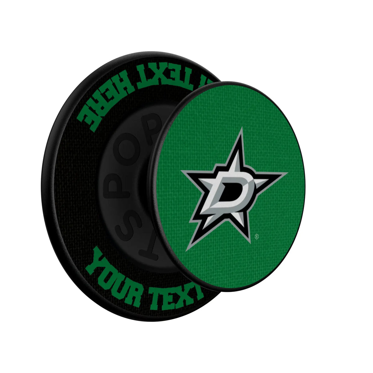 Dallas Stars Personalized Endzone Solid Popsockets Round Magnetic - Isometric View