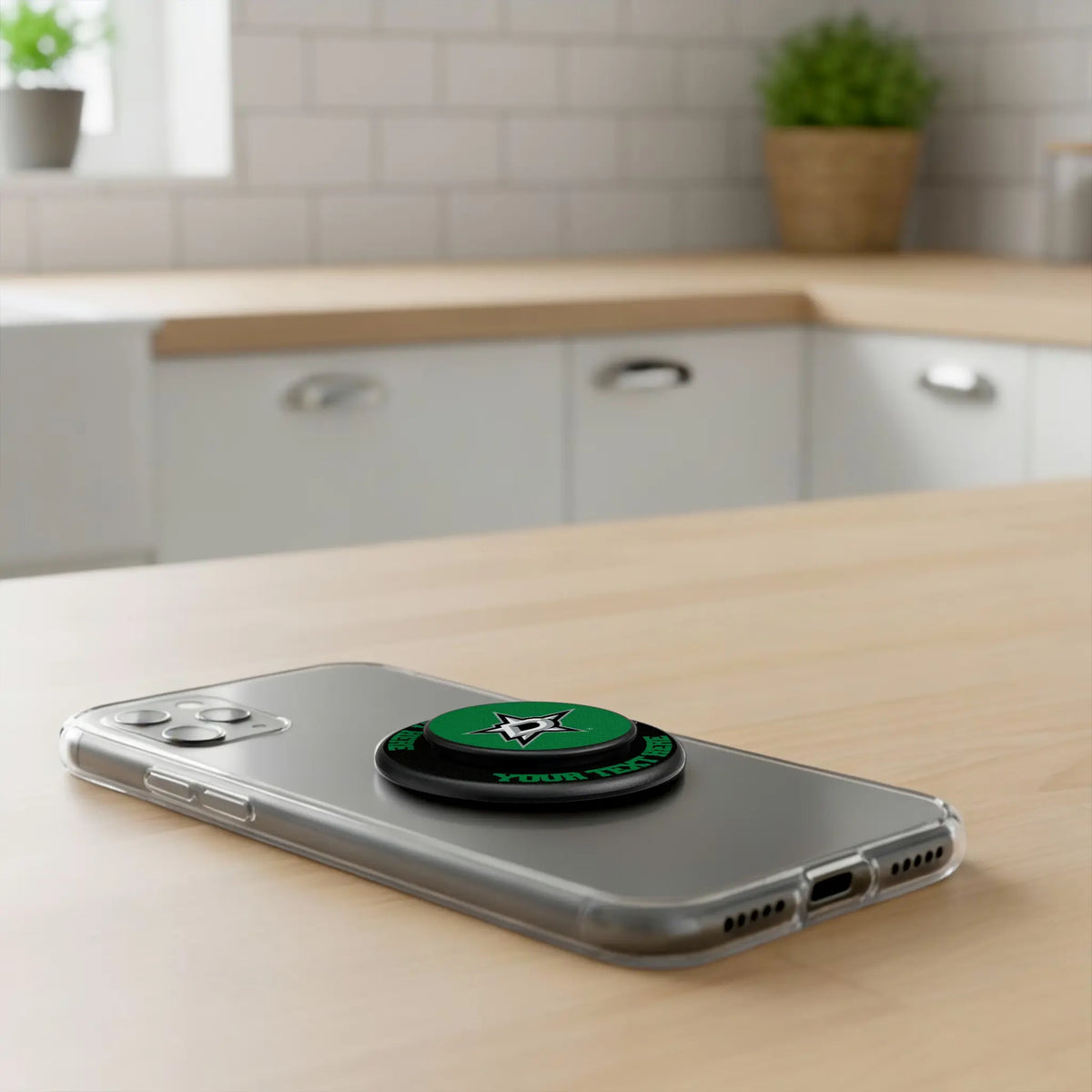 Dallas Stars Personalized Endzone Solid Popsockets Round Magnetic - Lifestyle