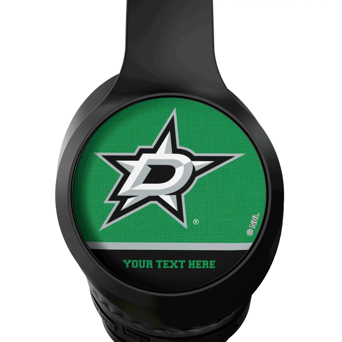 Dallas Stars Personalized Endzone Solid Wireless Over-Ear Headphones With Case - Detail